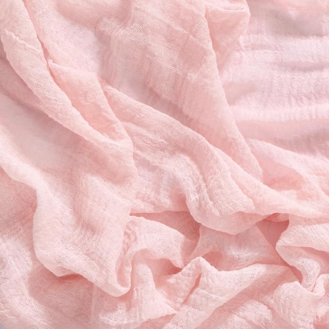 Cheesecloth Table Runner Summer Boho Wedding Shower Party Home Decor | Pink - Image 6