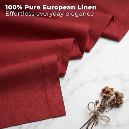 Classic Linen™ by D'Moksha Red Table Runner 132 Inches Long, 100% Pure Linen - Image 2
