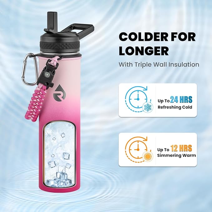 RAYMYLO Insulated Water Bottle 24 oz, Triple Wall Vacuum Stainless Steel | - Image 2