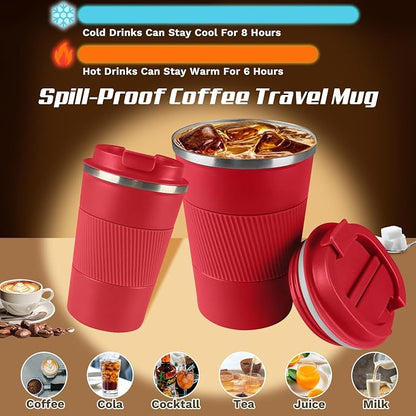 Vacuum Insulated Stainless Steel Travel Coffee Mug, Leak Proof Cup - Image 2