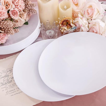 100pcs White Plastic Plates - Image 6
