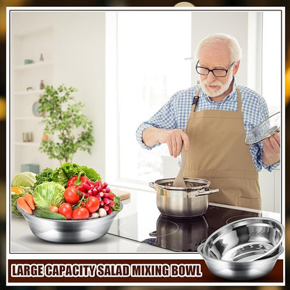 Nuogo 4 Pcs Stainless Steel Mixing Bowls Metal Mixing Bowls Extra Large Basin - Image 3