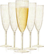 36 Pack Plastic Champagne Flutes, 6 Oz Clear Disposable Wine Glasses | Elegant by WaleeKoky