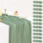12 Pack Sage Green Cheesecloth Table Runner 35x120 Inch, 10Ft Boho Sheer Gauze by BlueTopCoLtd