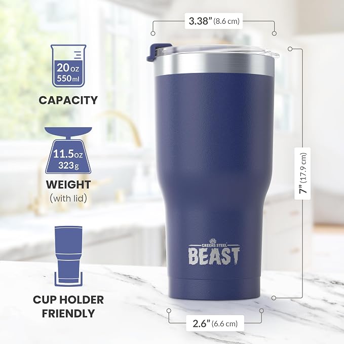 Beast 20 oz Tumbler Stainless Steel Vacuum Insulated Coffee Ice Cup Double Wall - Image 7