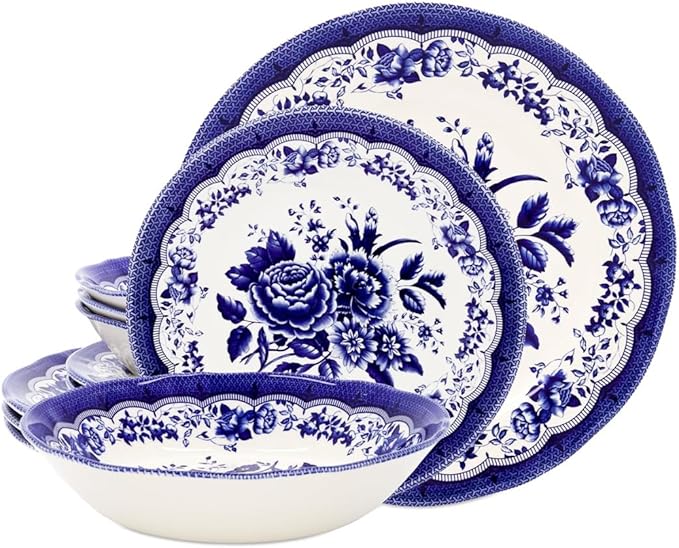 12-Piece Porcelain Dinnerware Set by TudorEngland