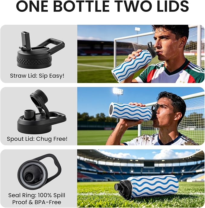 RAYMYLO Insulated Water Bottle 40 oz, Triple Wall Vacuum Stainless Steel | - Image 4
