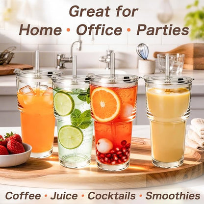 Clear Iced Coffee Cups with Lids - Image 6