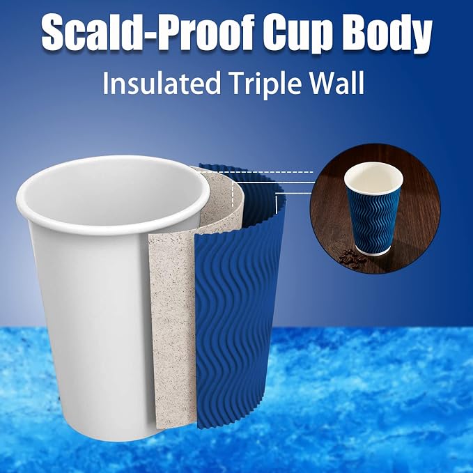 Lamosi 3 Pack 16oz Ripple Insulated Disposable Cups - Image 3