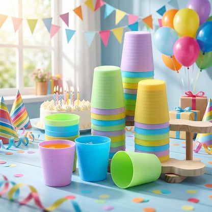 Eccliy 36 Pcs Kids Cups Bulk, 8 oz Plastic Toddler Drinking Cups Unbreakable - Image 2