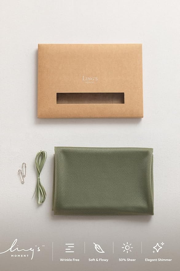 Ling's Moment 14Ft Sage Green Table Runner, Wedding Chiffon Table Runners | - Image 7