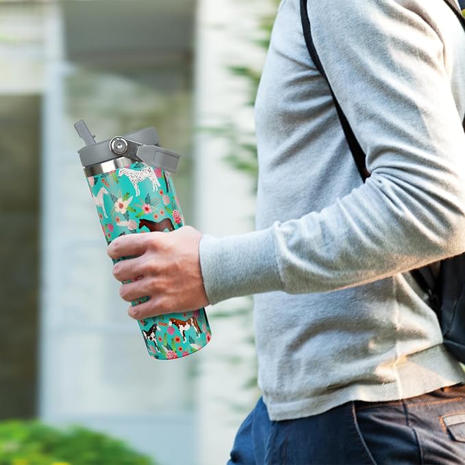 30 oz Horse Tumbler with Handle and Flip Straw, Vacuum Insulated Water Bottle - Image 7