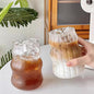 2 Pcs Ribbed Glass Cups 18 Oz Vintage Drinkware Wavy Ribbed Design Ideal by Unknown