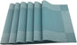 Gugrida Vinyl Blue Placemats Heat Resistant Dining Table Mats Non-Slip Washable Place Mats Set of 6 （Blue）