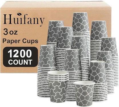 1200 Pack 3oz Disposable Paper Cups, Small Bathroom Cups | Mini Dixie Cups by Huifany