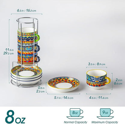 vancasso 8 Oz Bohemian Espresso Cups Set of 4 - Image 2
