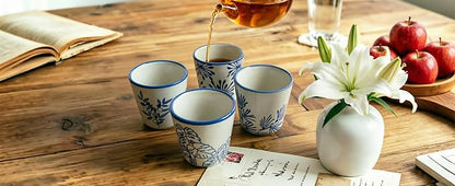 6 oz Chinese tea cups, Ceramic Coffee Cup, No Handle Teacup Matcha Mug - Image 2