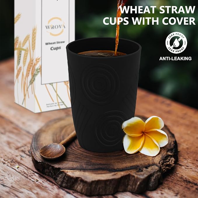 Wrova Wheat Straw Cups 16oz Set of 8 - Image 5