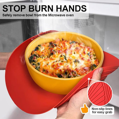 Walfos 12 10 Inch Silicone Microwave Mats, Microwave Splatter Cover - Image 5