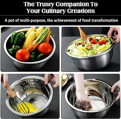 Mixing Bowls, 5 Pack 1.2 Qt Stainless Steel Mixing Bowls Stainless Steel Bowls, Metal Bowl For Kitchen, Baking, Cooking Prep
