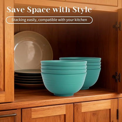 Kitchen Bowls 26 OZ, Unbreakable Cereal Bowls Set of 8, Microwave Safe Wheat - Image 7