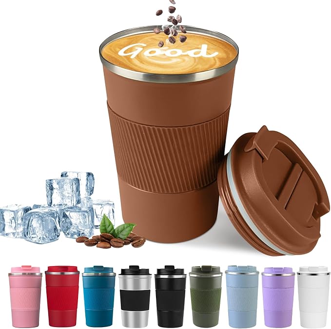 Insulated Travel Coffee Mug, Stainless Steel Coffee Cup by YINBAOGE