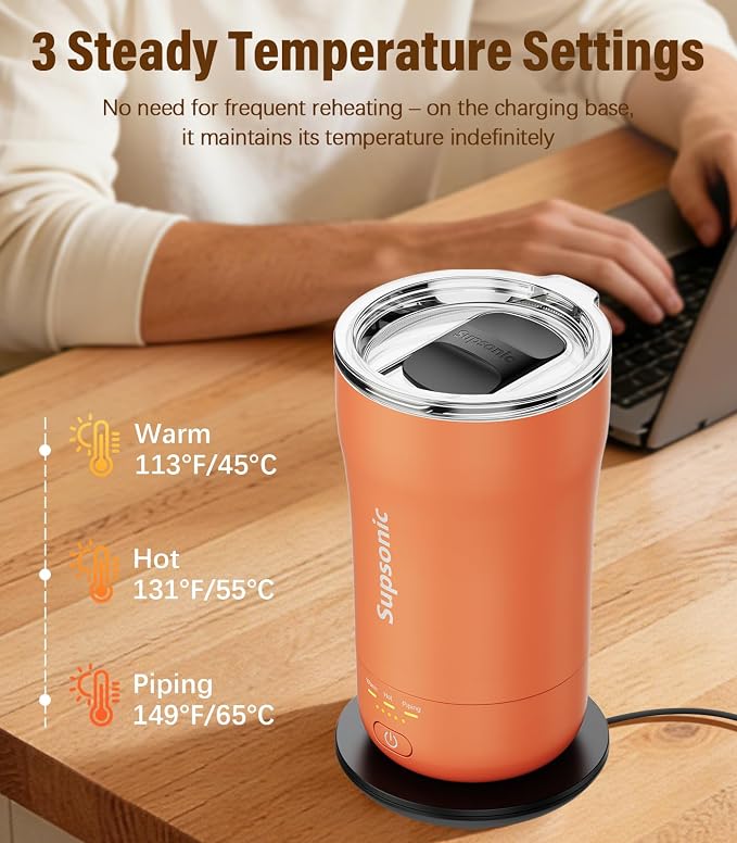 Supsonic Heated Coffee Mug, 14oz Smart Constant Temperature Travel Mug | Heat - Image 2