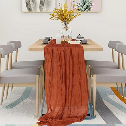 1 Pack Cheesecloth Table Runner 10Ft Christmas Gauze Boho Table Runners - Image 5