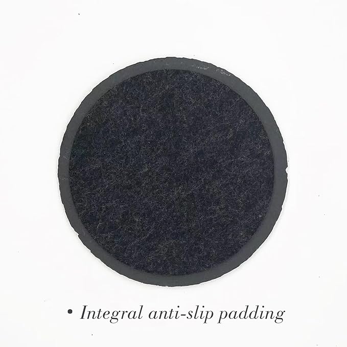 8 Pack 4 inch Round Slate Coasters with Metal Holder,Handmade Natural Rough Edge,with Integral Anti-Skid pad,Laser Engraving Blanks,Stone Coasters