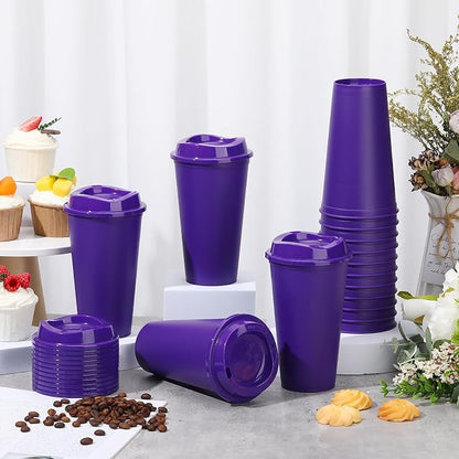 Domensi 15 Pack Reusable Plastic Coffee Cups - Image 3