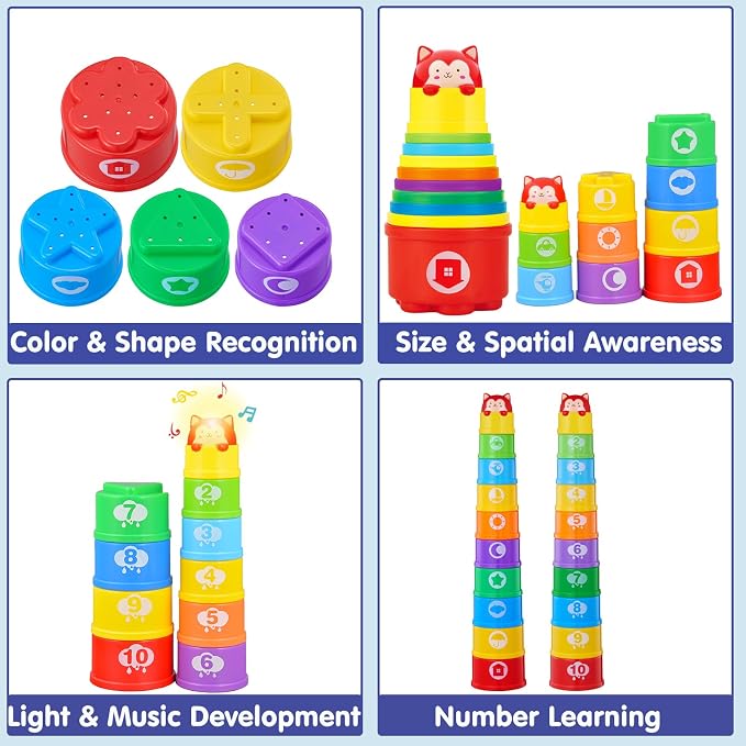 WEEJOYGAM Baby Stacking Cups for Toddlers 1-3 Babies 12-18 Months, Nesting - Image 3