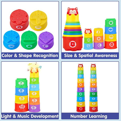WEEJOYGAM Baby Stacking Cups for Toddlers 1-3 Babies 12-18 Months, Nesting - Image 3