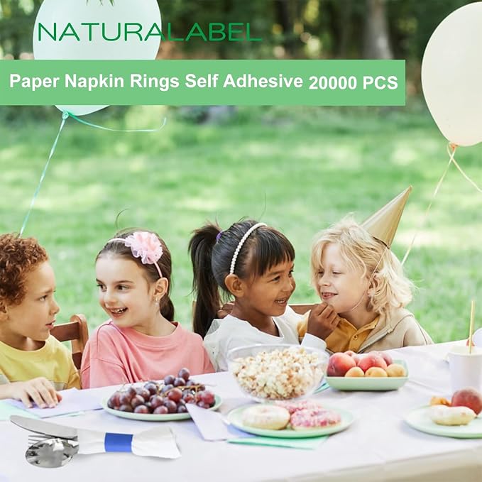 Self-Adhesive Napkin Bands, Bulk Pack of 20, elegant table setting, - Image 4