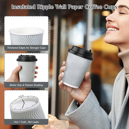 MUCHII 12 oz Coffee Cups, Paper Cups - Image 5