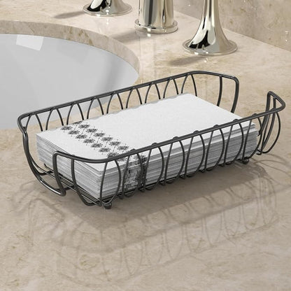 Guest Hand Towel Holder Tray for Bathroom Countertop, Powder Room & Vanity Use - Image 2
