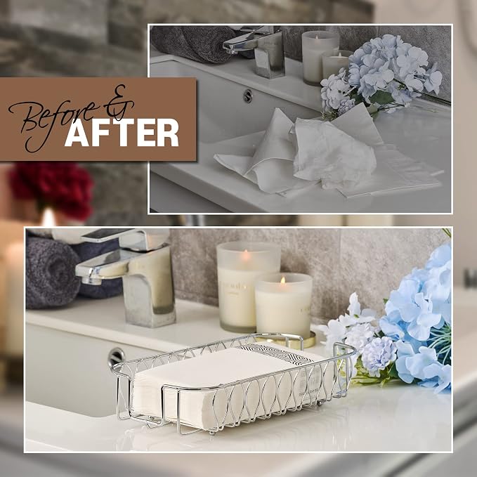 Guest Towel Holder Tray for Bathroom Countertop, Powder Room & Vanity Use - Image 5