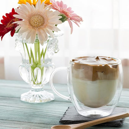 Sorfity Cappuccino Glass Mugs, Cappuccino, Tea Bag - Image 3