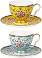 KAMMAK Tea Cup and Saucer, Ceramic Coffee Cups, 7.4 oz, Afternoon Tea and by KAMMAK