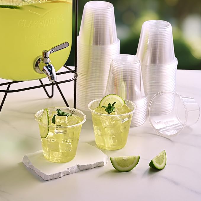 Turbo Bee 50 Pack 9 oz Clear Plastic Cups, Drinking Cups Disposable, Punch - Image 6