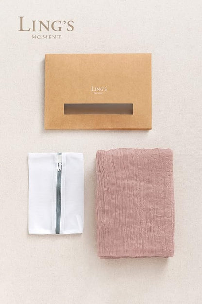 Ling's Moment Dusty Rose Cheesecloth Table Runner, 120 Inch 10FT | Boho Gauze - Image 4