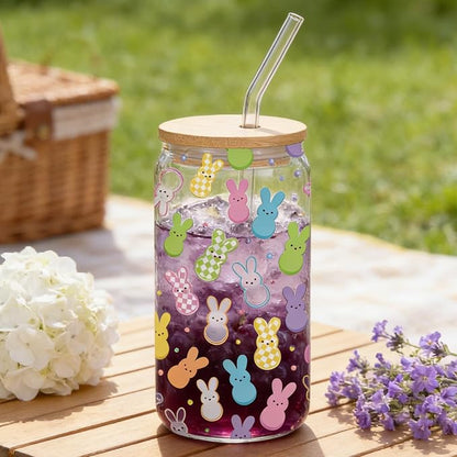 Easter Glass Cups Gifts - 16oz Easter Bunny Drinking Glasses Cup - Image 4