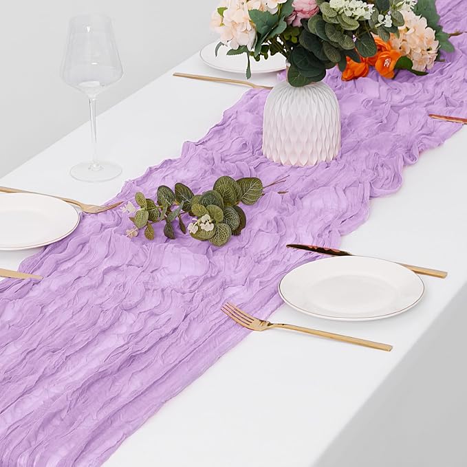 15 Pack Lavender Cheesecloth Table Runner 17 x 108 inch Cheese Cloth Table - Image 4