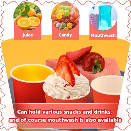 100 Pack 3 oz Paper Cups, Disposable Small Bathroom Cups Red | Bathroom Cups - Image 4