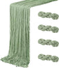 4 Pack Sage Green Cheesecloth Table Runner 20 x 120 inch Gauze Table Runners 10 by ACSUIT