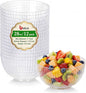 bUCLA 12 PCS Plastic Cereal Bowls Set - 28 Oz Clear Disposable Vertical Stripes by BUCLA