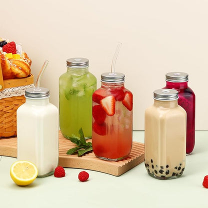 CUCUMI 5pcs 16oz Glass Juice Bottles - Image 5