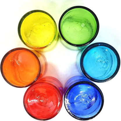 Rainbow Colored 9 oz Short Tumblers, Recycled Glass, Toxin-Free - Image 4
