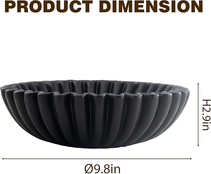 10'' Large Ruffle Decorative Fruit Bowl - Image 2