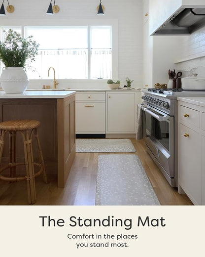 House of Noa Nama Standing Mat – Anti-Fatigue Cushioned Kitchen Mats for Floor | Ergonomic Bounce-Back Foam Kitchen Mats | Anti-Fatigue Mats for Kitchen & Standing | Fawn Shea | 30"x108"