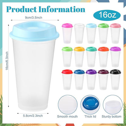 Honeydak 45 Pack 16 oz Reusable Coffee Cups - Image 3